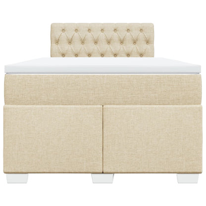 Box Spring Bed with Mattress Cream 120x200 cm Fabric