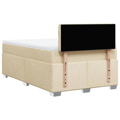 Box Spring Bed with Mattress Cream 120x200 cm Fabric