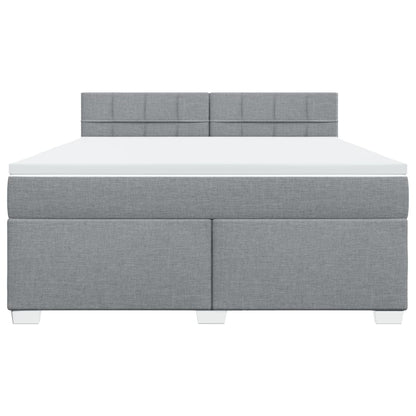 Box Spring Bed with Mattress Light Grey 180x200 cm Fabric