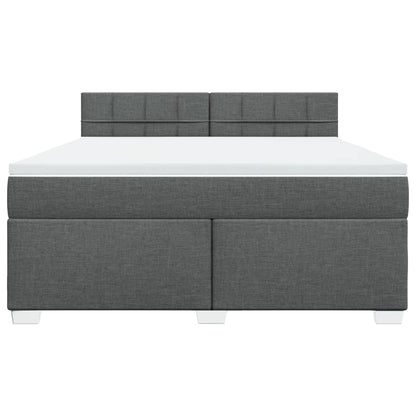 Box Spring Bed with Mattress Dark Grey 180x200 cm Fabric