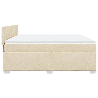 Box Spring Bed with Mattress Cream 180x200 cm Fabric