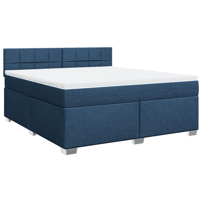 Box Spring Bed with Mattress Blue 180x200 cm Fabric