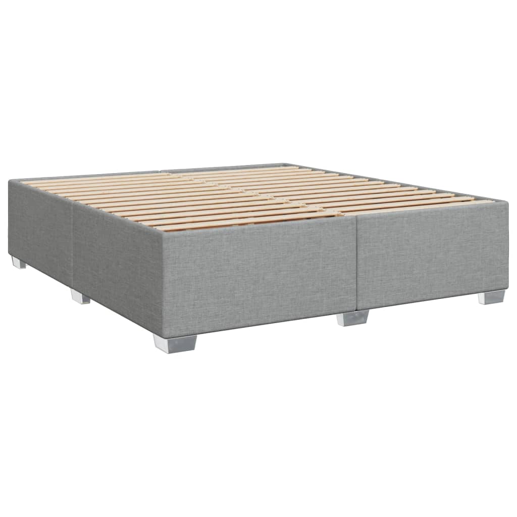 Box Spring Bed with Mattress Light Grey 180x200 cm Fabric