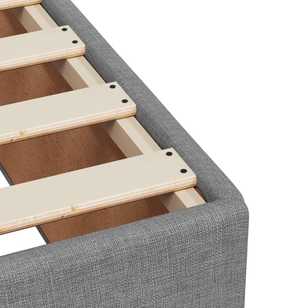 Box Spring Bed with Mattress Light Grey 180x200 cm Fabric
