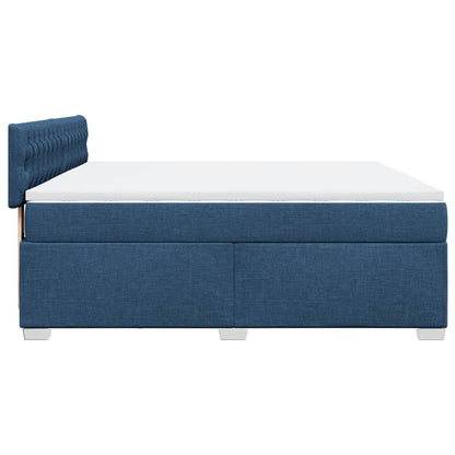 Box Spring Bed with Mattress Blue 180x200 cm Fabric