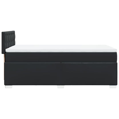 Box Spring Bed with Mattress Black 80x200 cm Faux Leather