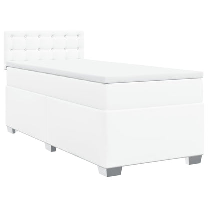 Box Spring Bed with Mattress White 80x200 cm Faux Leather