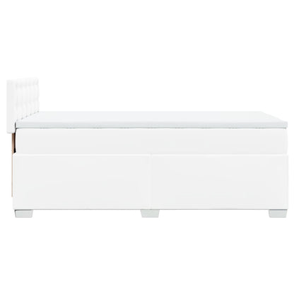 Box Spring Bed with Mattress White 80x200 cm Faux Leather