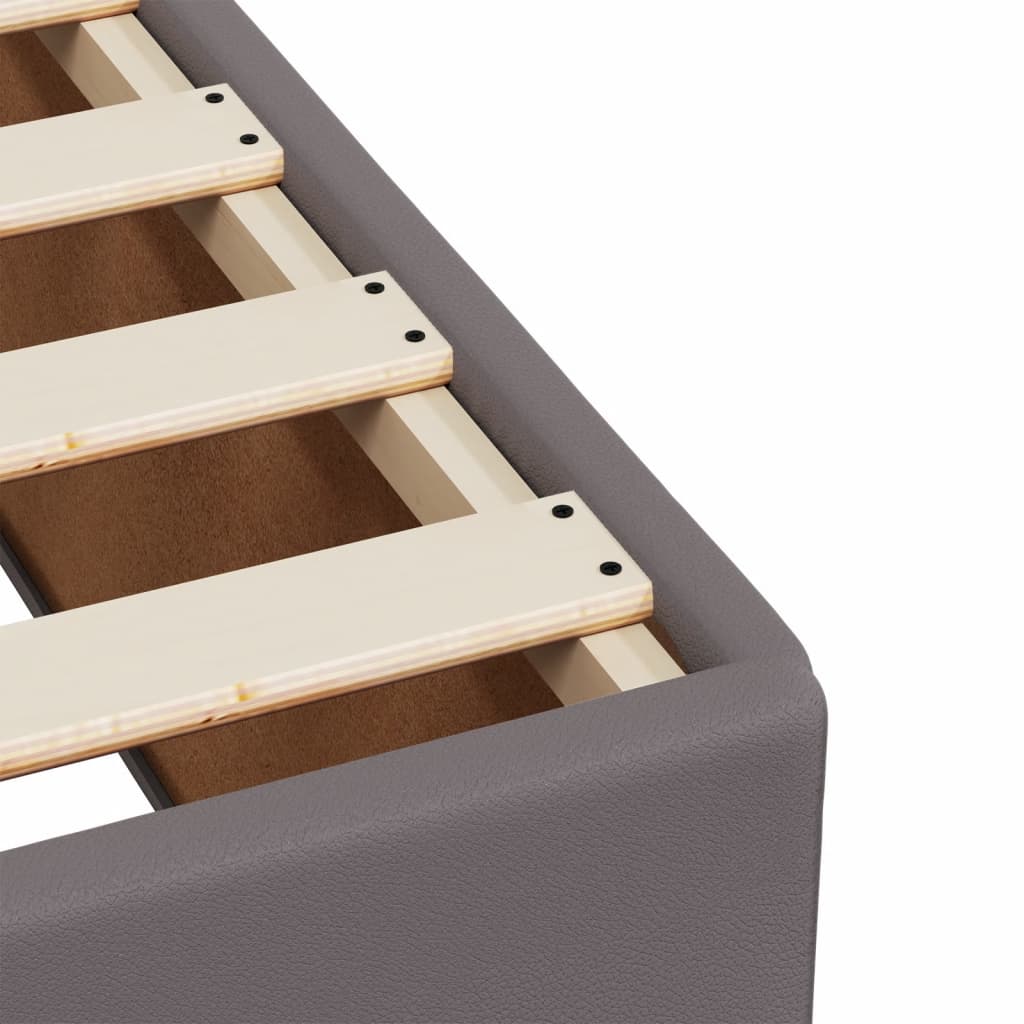 Box Spring Bed with Mattress Grey 80x200 cm Faux Leather