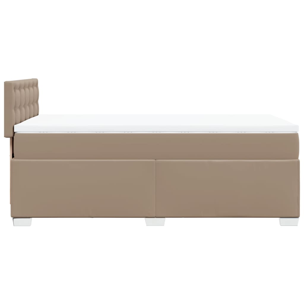Box Spring Bed with Mattress Cappuccino 80x200 cm Faux Leather