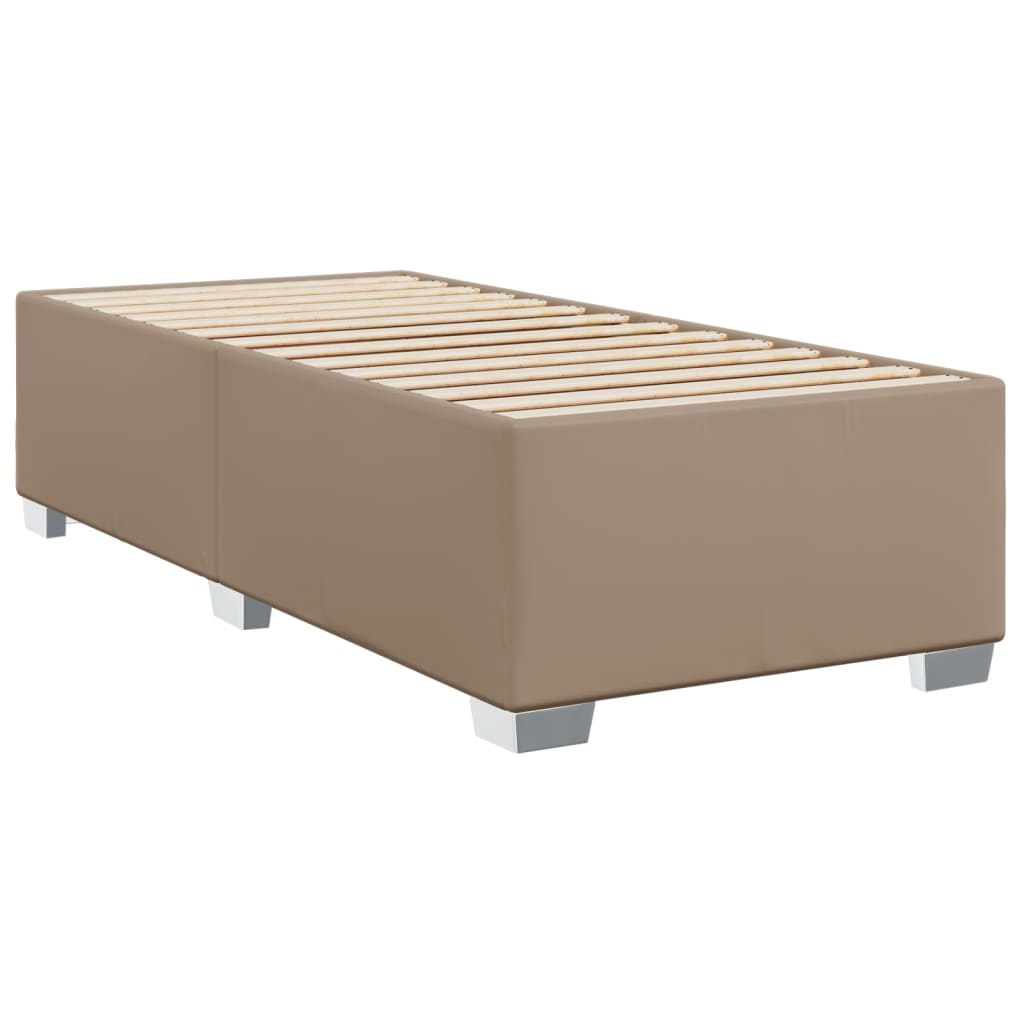 Box Spring Bed with Mattress Cappuccino 80x200 cm Faux Leather