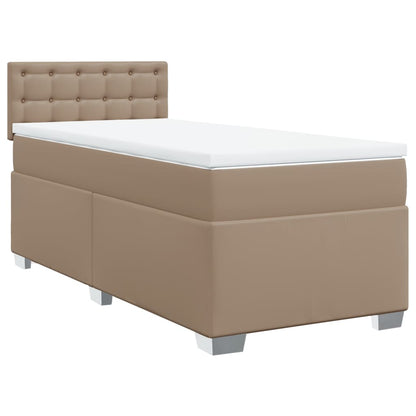 Box Spring Bed with Mattress Cappuccino 90x190 cm Faux Leather
