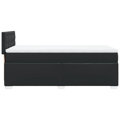 Box Spring Bed with Mattress Black 90x200 cm Faux Leather