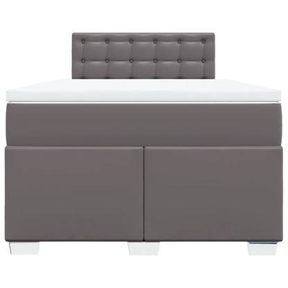 Box Spring Bed with Mattress Grey 120x190 cm Faux Leather