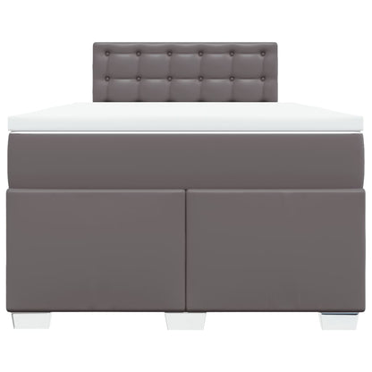 Box Spring Bed with Mattress Grey 120x200 cm Faux Leather