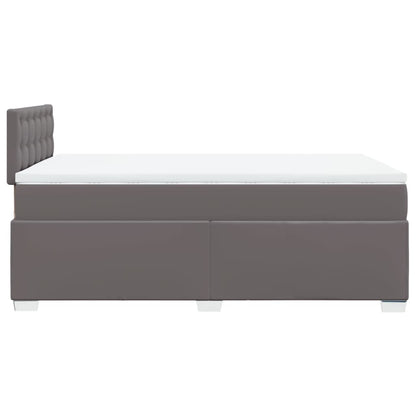 Box Spring Bed with Mattress Grey 120x200 cm Faux Leather