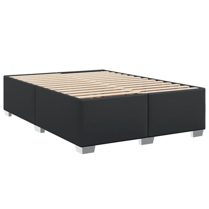 Box Spring Bed with Mattress Black 140x190 cm Faux Leather