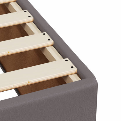 Box Spring Bed with Mattress Grey 160x200 cm Faux Leather