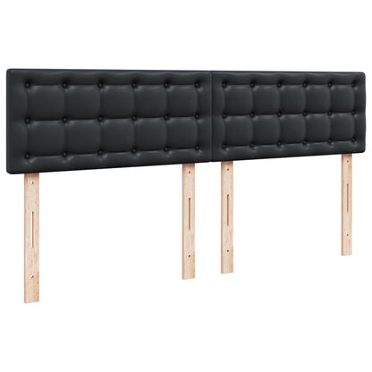 Box Spring Bed with Mattress Black 180x200 cm Faux Leather