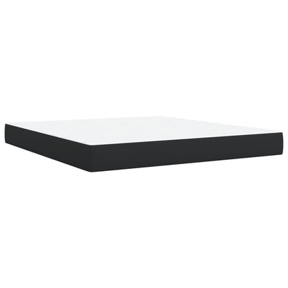 Box Spring Bed with Mattress Black 180x200 cm Faux Leather