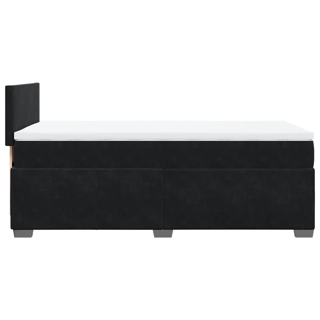 Box Spring Bed with Mattress Black 90x190 cm Velvet