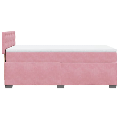 Box Spring Bed with Mattress Pink 90x190 cm Velvet