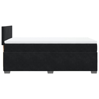 Box Spring Bed with Mattress Black 90x200 cm Velvet