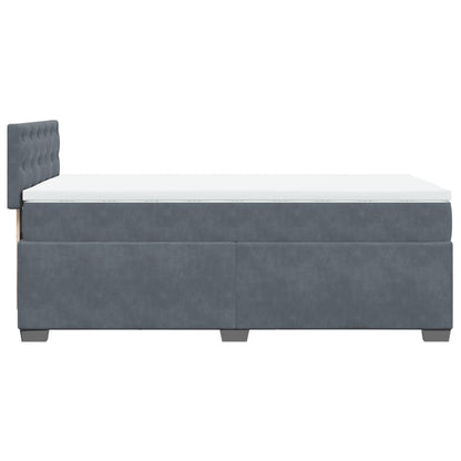 Box Spring Bed with Mattress Dark Grey 90x200 cm Velvet