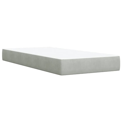 Box Spring Bed with Mattress Light Grey 90x200 cm Velvet