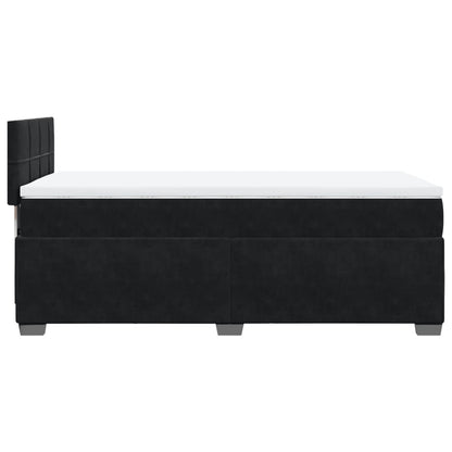 Box Spring Bed with Mattress Black 90x200 cm Velvet
