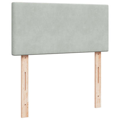 Box Spring Bed with Mattress Light Grey 100x200 cm Velvet