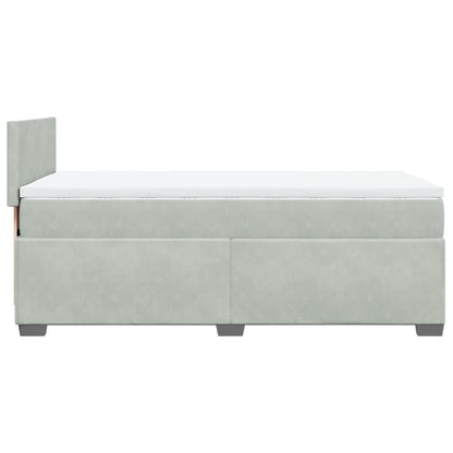Box Spring Bed with Mattress Light Grey 100x200 cm Velvet