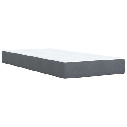 Box Spring Bed with Mattress Dark Grey 100x200 cm Velvet