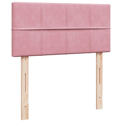 Box Spring Bed with Mattress Pink 100x200 cm Velvet