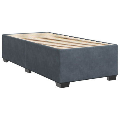 Box Spring Bed with Mattress Dark Grey 100x200 cm Velvet