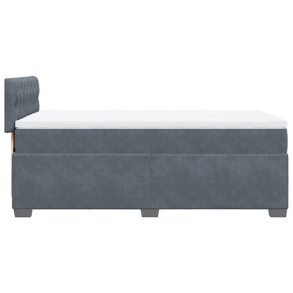 Box Spring Bed with Mattress Dark Grey 100x200 cm Velvet