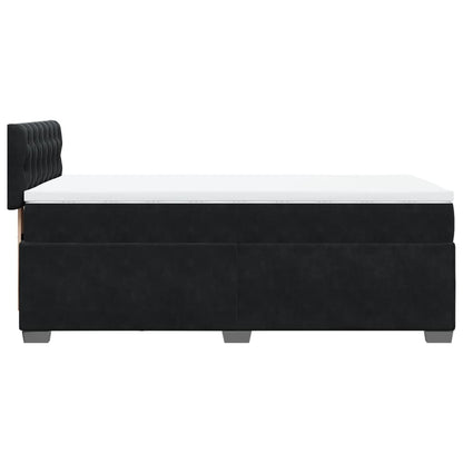 Box Spring Bed with Mattress Black 100x200 cm Velvet