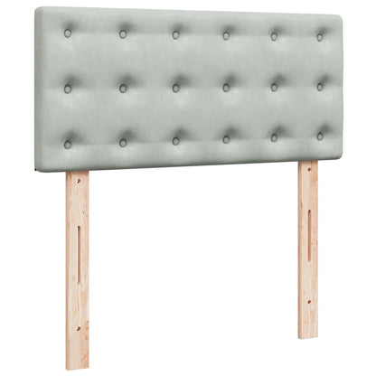 Box Spring Bed with Mattress Light Grey 100x200 cm Velvet