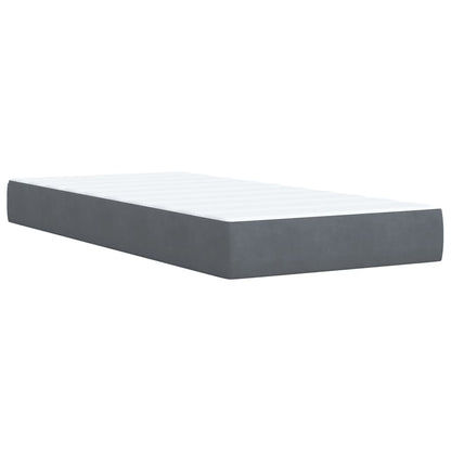 Box Spring Bed with Mattress Dark Grey 100x200 cm Velvet