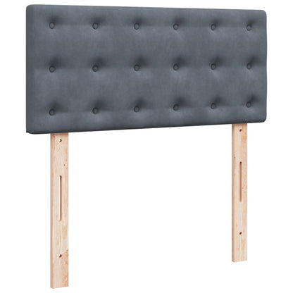 Box Spring Bed with Mattress Dark Grey 100x200 cm Velvet