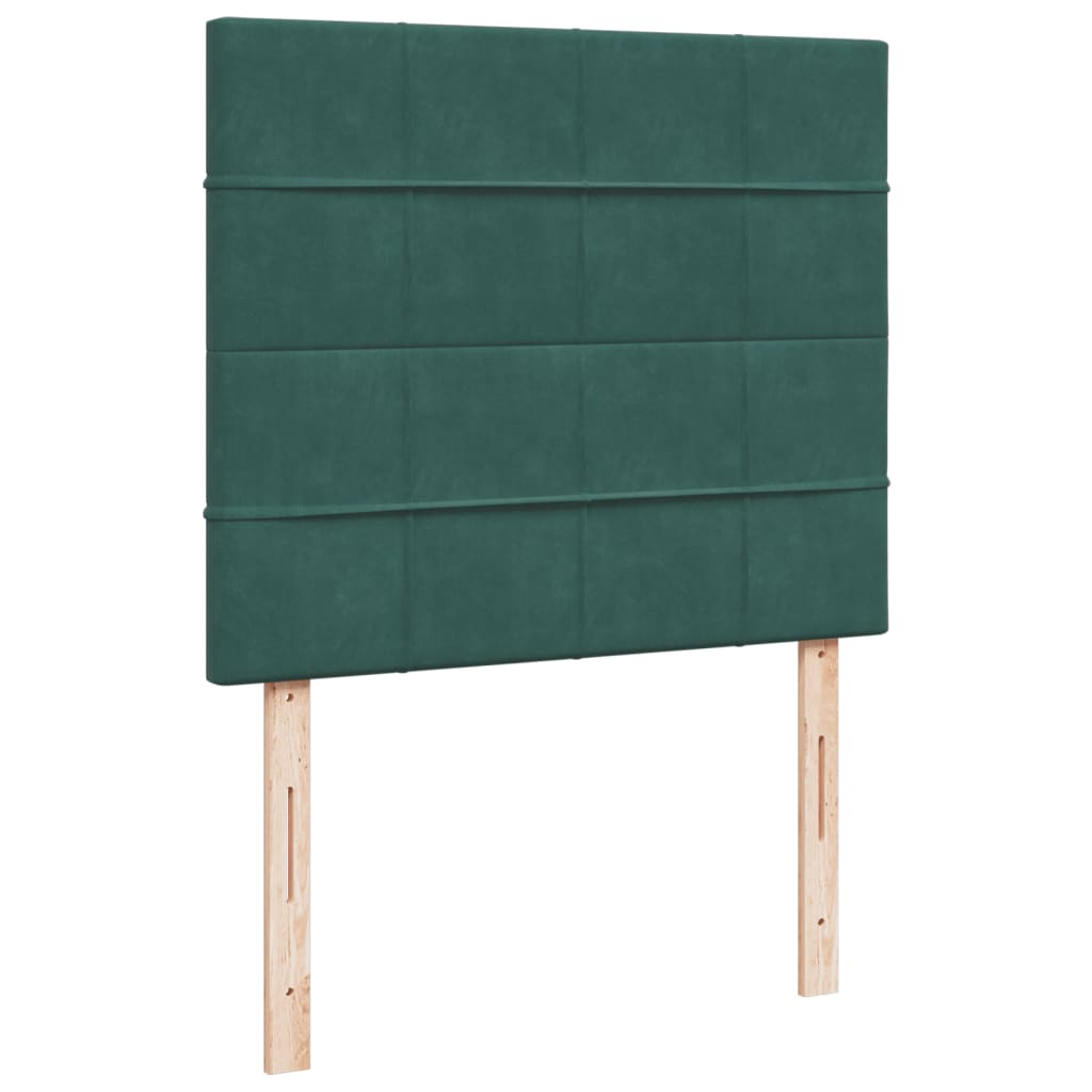 Box Spring Bed with Mattress Dark Green 120x190 cm Small Double Velvet