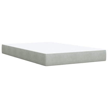 Box Spring Bed with Mattress Light Grey 120x200 cm Velvet