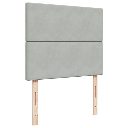 Box Spring Bed with Mattress Light Grey 120x200 cm Velvet