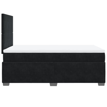 Box Spring Bed with Mattress Black 120x200 cm Velvet