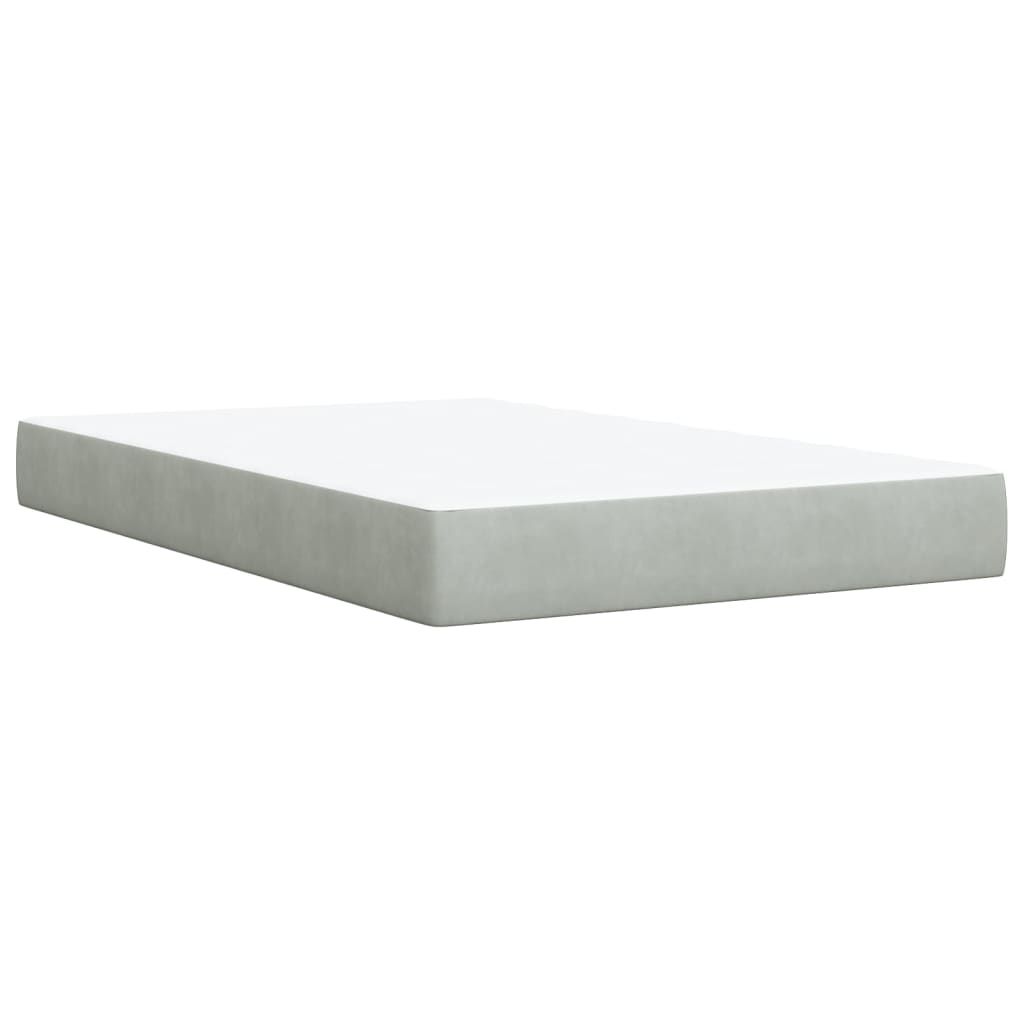 Box Spring Bed with Mattress Light Grey 120x200 cm Velvet