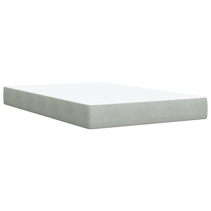 Box Spring Bed with Mattress Light Grey 120x200 cm Velvet