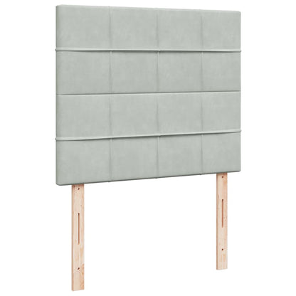 Box Spring Bed with Mattress Light Grey 120x200 cm Velvet