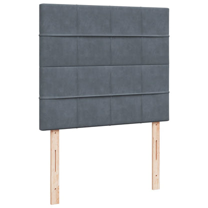 Box Spring Bed with Mattress Dark Grey 120x200 cm Velvet
