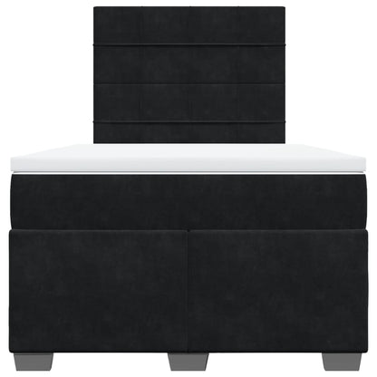 Box Spring Bed with Mattress Black 120x200 cm Velvet