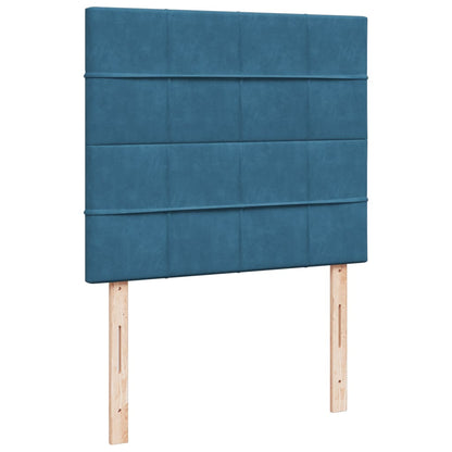 Box Spring Bed with Mattress Blue 120x200 cm Velvet